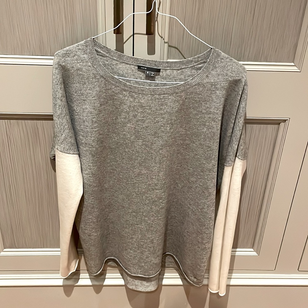 Vince oversized gray and cream sweater size M/L